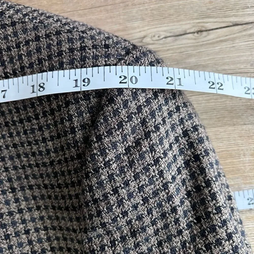 Vintage Vito Rufolo Silk Wool Sport Coat Blazer size 43E brown herringbone plaid